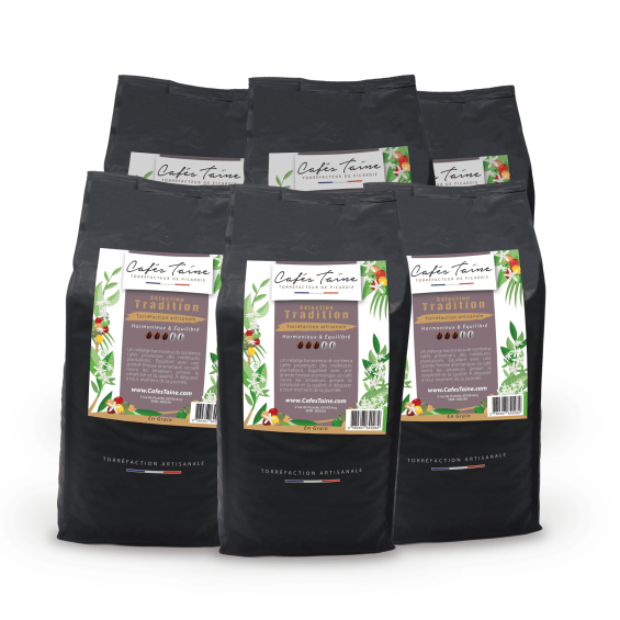 Café Mélange Tradition, harmonieux et équilibré, sachet Cafés Taine